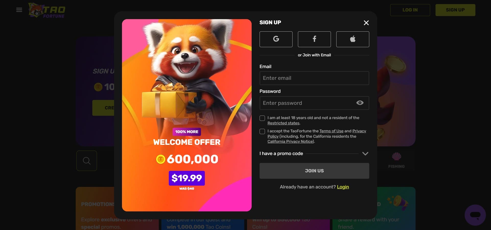 Sign Up at sweepstakes website sites and sweeps platforms